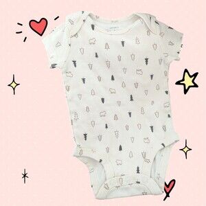 Carters 6 Month Bear Among The Trees One Piece Bodysuit For Babies Forest Camp